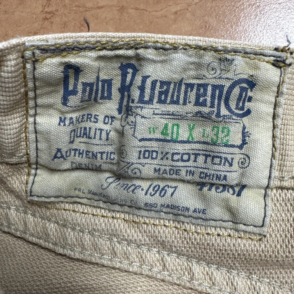 Polo Ralph Lauren Corduroy Pants Men Sz 40‎ x 33 Beige Button Fly Vintage Cords